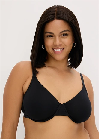 Niet gewatteerde T-shirt bh met beugels van biologisch katoen (set van 2), Kleur: zwart+krijtbeige