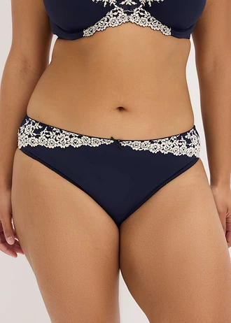 Lot de 2 slips, Couleur: bleu marine+beige nacré