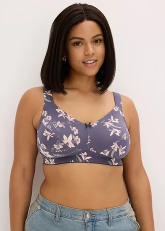 Melltartó merevítő nélkül és bio-pamuttal (3 db-os csomag), szín: áfonya-halvány rózsaszín-bodza