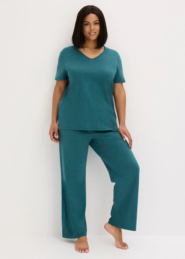 Pyjama à dentelle, Couleur: vert poivre