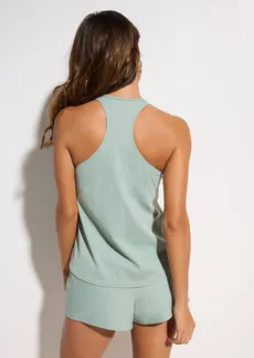 Szybkoschnący top tankini • szarozielony • sklep bonprix