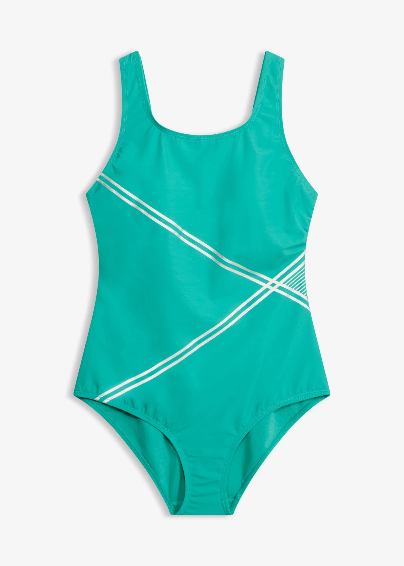 Maillot 1 pièce sculptant à détails dorés, maintien léger • turquoise-argenté • Boutique bonprix