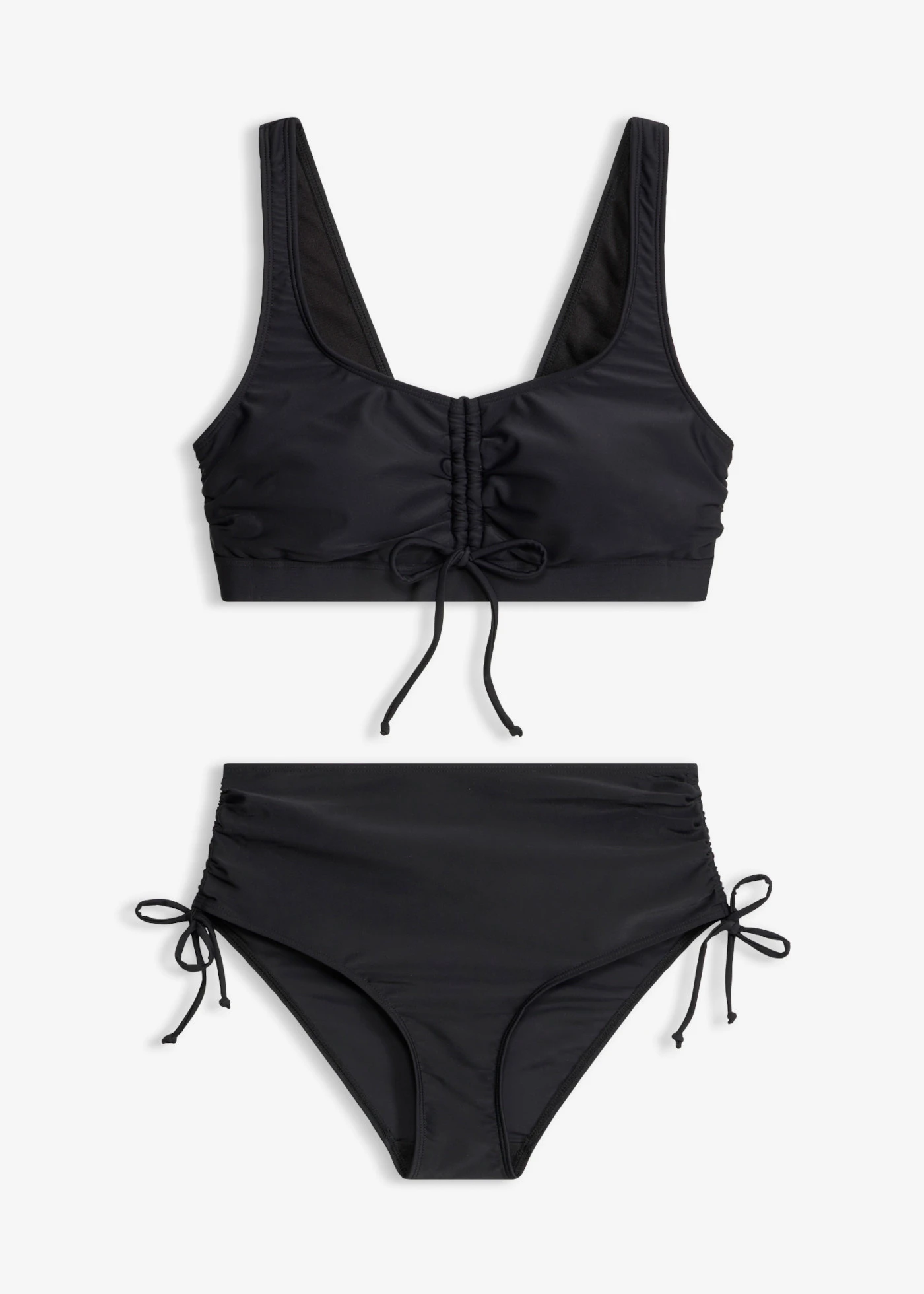 Bikini brassière avec liens à nouer (ens. 2 pces) • noir • Boutique bonprix