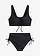 Bralette bikini met strikkoordjes (2-dlg. set), Kleur: zwart