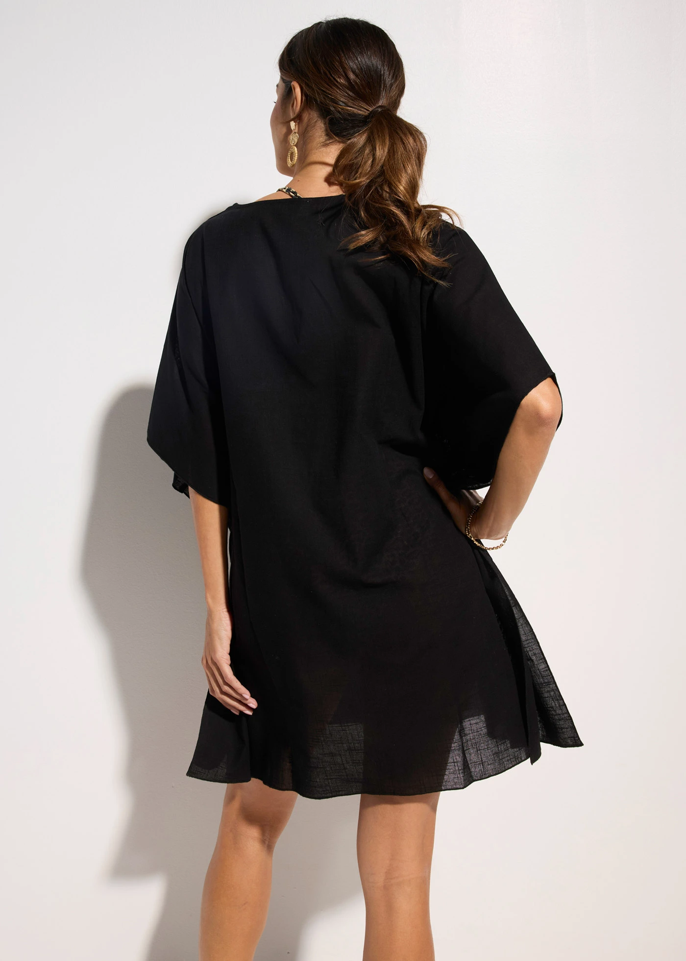 Strandtuniek van puur katoen • zwart • bonprix online shop