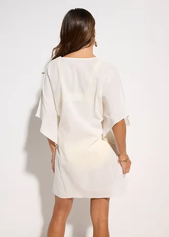 Strandtuniek van puur katoen, Kleur: wit