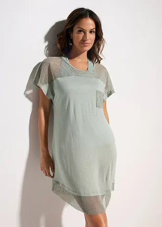 Lang strandshirt van viscose • lichtriet • bonprix online shop