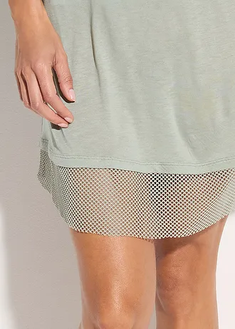 Lang strandshirt van viscose • lichtriet • bonprix online shop