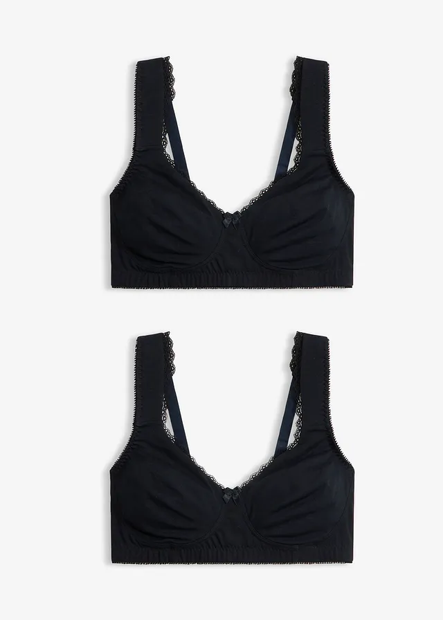 Minimizer T-shirt bh zonder beugels met biologisch katoen (set van 2) • 2x zwart • bonprix online shop