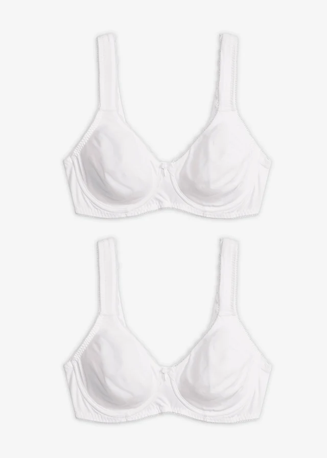 Sutien minimizer pentru tricouri, cu armătură și bumbac organic (set/ 2 buc.)