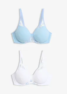 Beugel bh (set van 2) • lichtblauw+wit • bonprix online shop