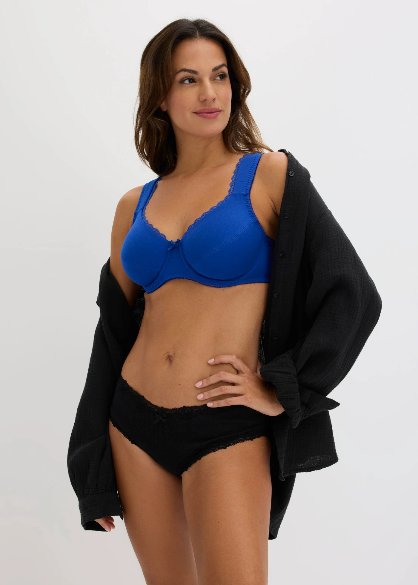 Beugel bh met biologisch katoen (set van 3) • kobaltblauw+apricot+babyblauw • bonprix online shop