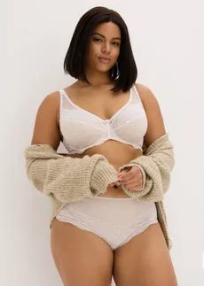Minimizer bh met sierlijk kant, Kleur: wit-lichtbruin