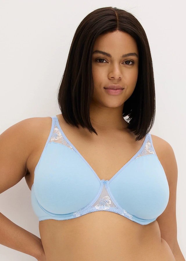 Lot de 2 soutiens-gorge à armatures, Couleur: bleu clair/blanc