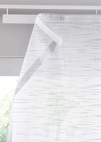 Firana panelowa z materiału w optyce lnu (1 szt.) • biały • sklep bonprix