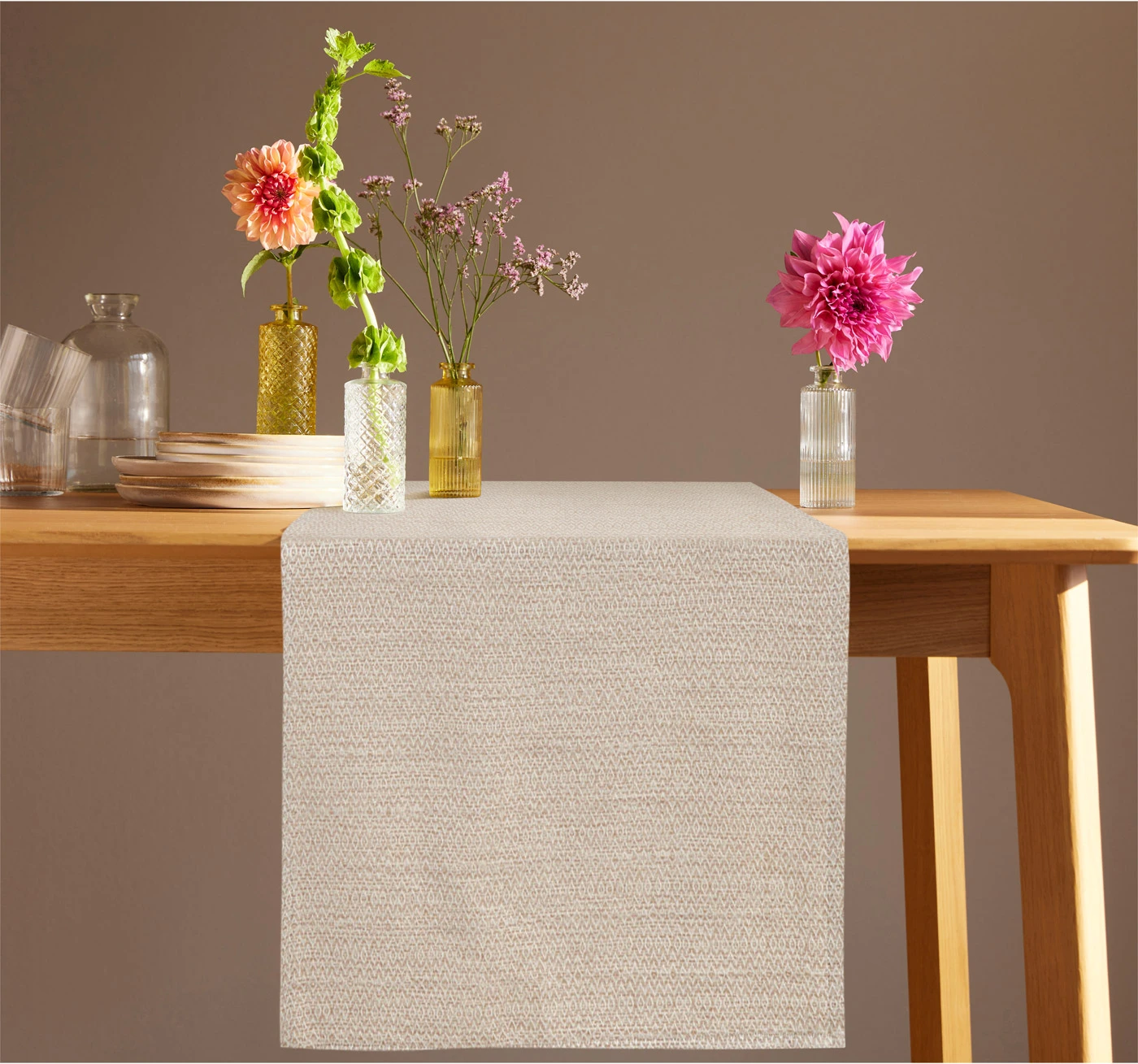 Chemin de table tissé en coton • sable-crème • Boutique bonprix