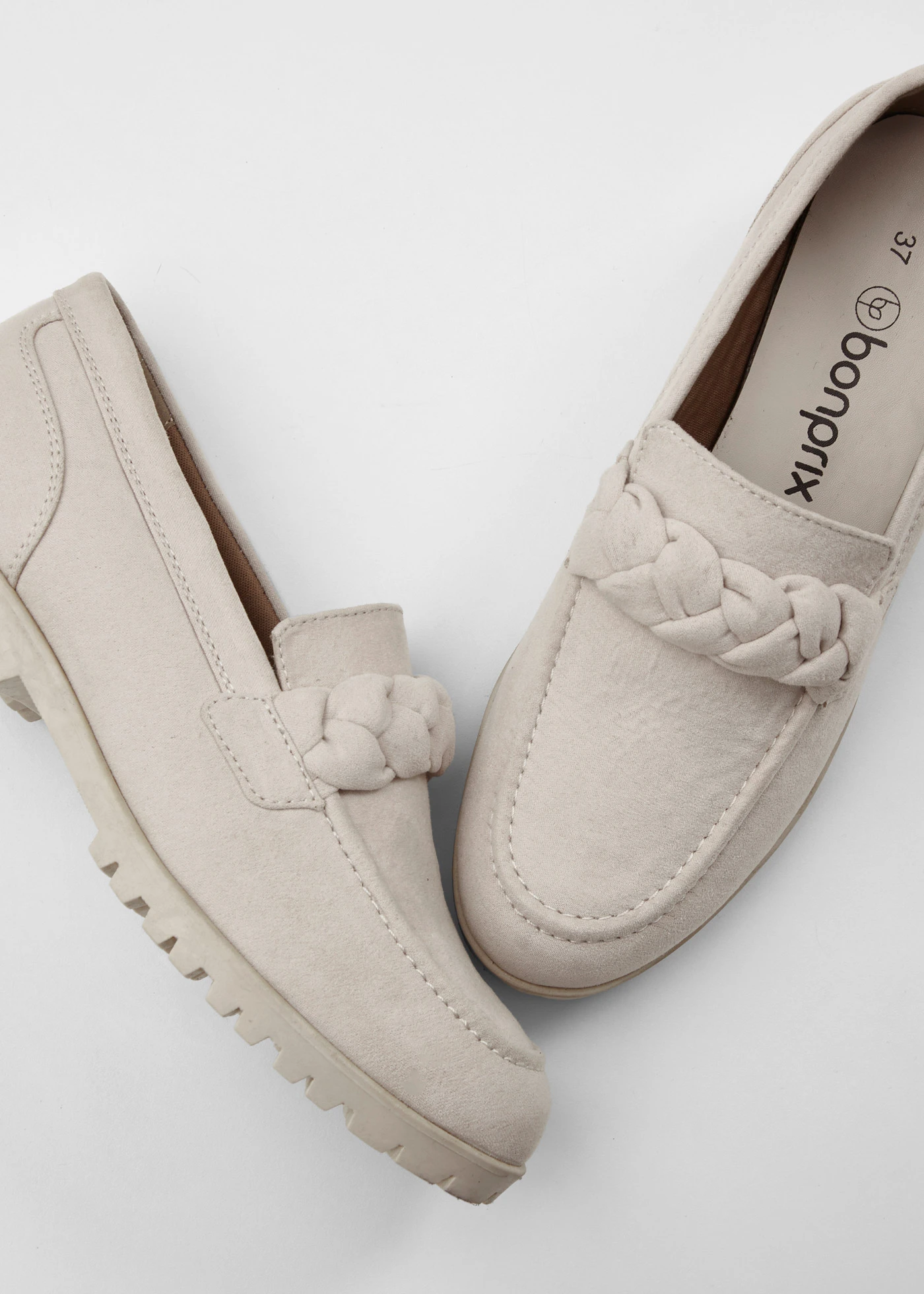 Mocassins chunky à détails tressés • beige • Boutique bonprix