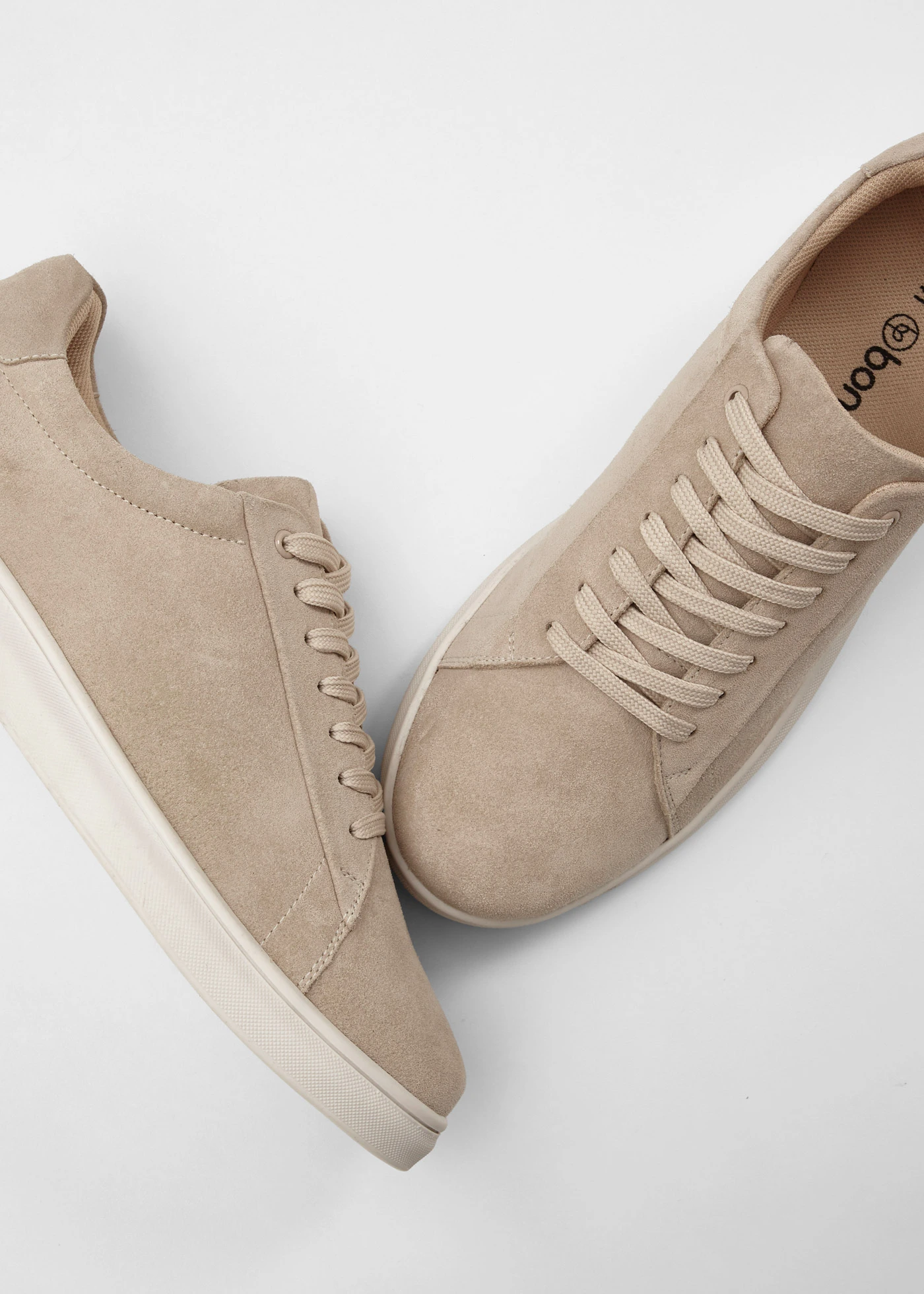 Pantofi sport din piele întoarsă • bej nisipiu mat • magazin bonprix