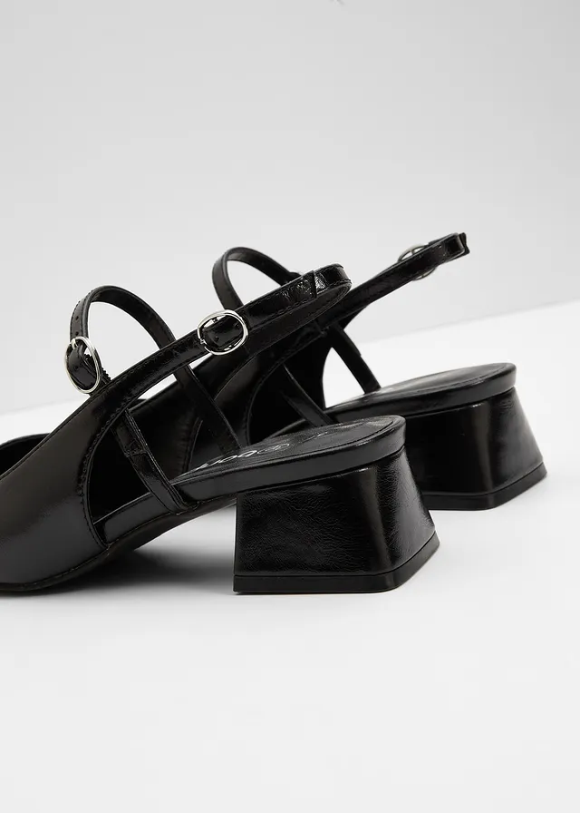 Pantofi pumps cu călcâi liber • negru • magazin bonprix