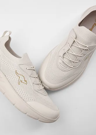 Nízke tenisky Kangaroos, Slip in, z jemného materiálu • béžová • obchod bonprix