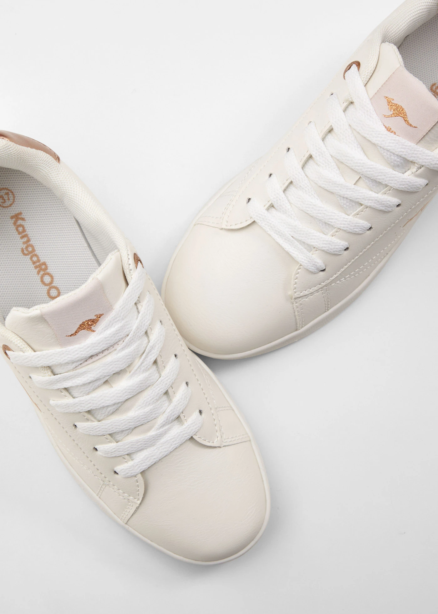 Kangaroos sneakers met metallic details • wit-roségoudkleurig • bonprix online shop