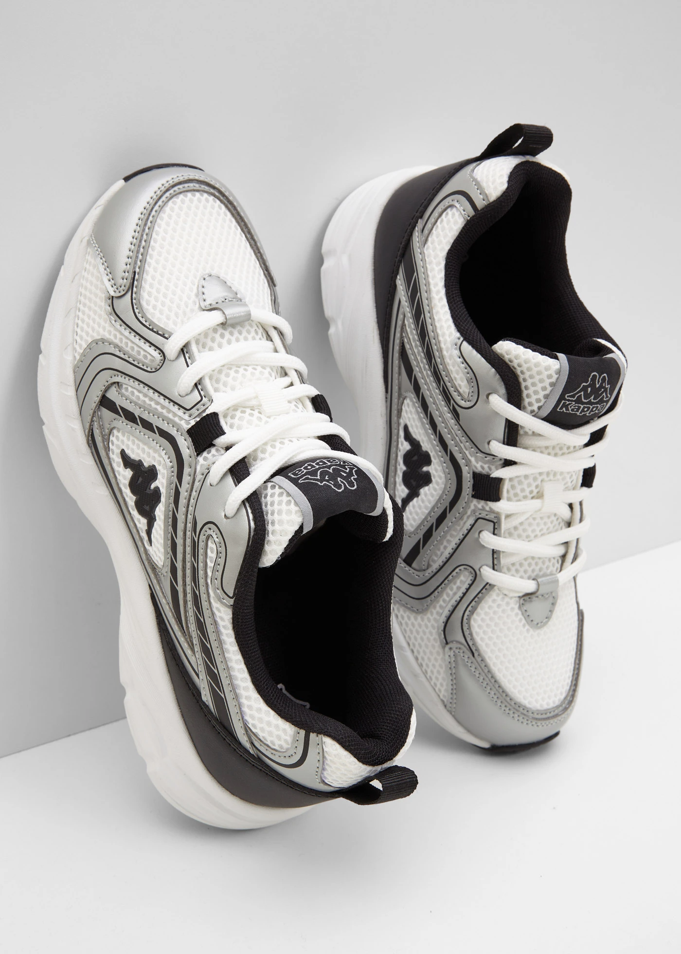 Chunky sneakers van Kappa met lichte zool • zilver-zwart metallic • bonprix online shop