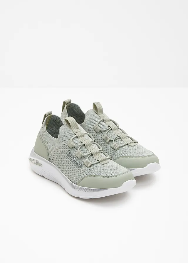 Comfortabele Kangaroos slip-in-sneakers met memory foam, Kleur: saliegroen