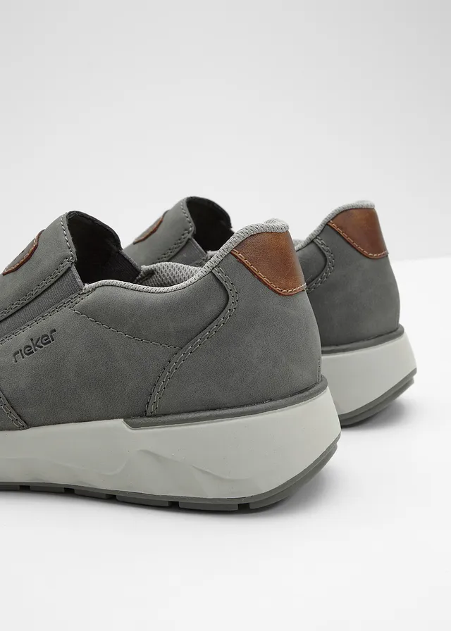 Comfortabele instappers van Rieker in comfortabele breedte, Kleur: grijs
