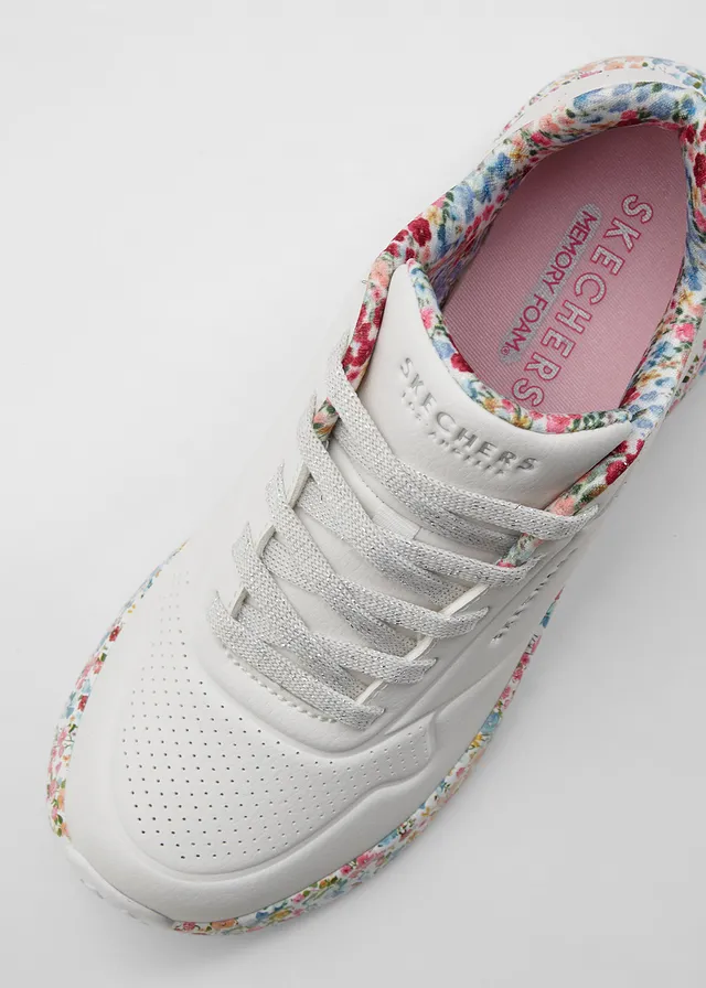 Pantofi sport Skechers cu spumă memory • alb înflorat • magazin bonprix
