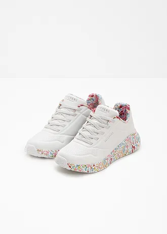 Pantofi sport Skechers cu spumă memory, culoare: alb înflorat