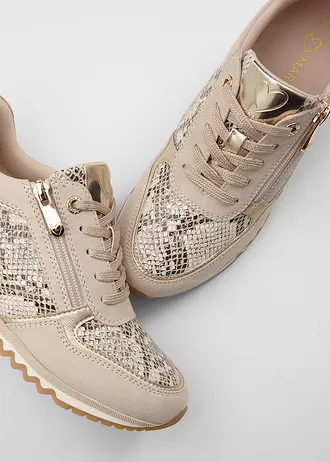 Sneakers Marco Tozzi à fermeture zippée • beige python • Boutique bonprix