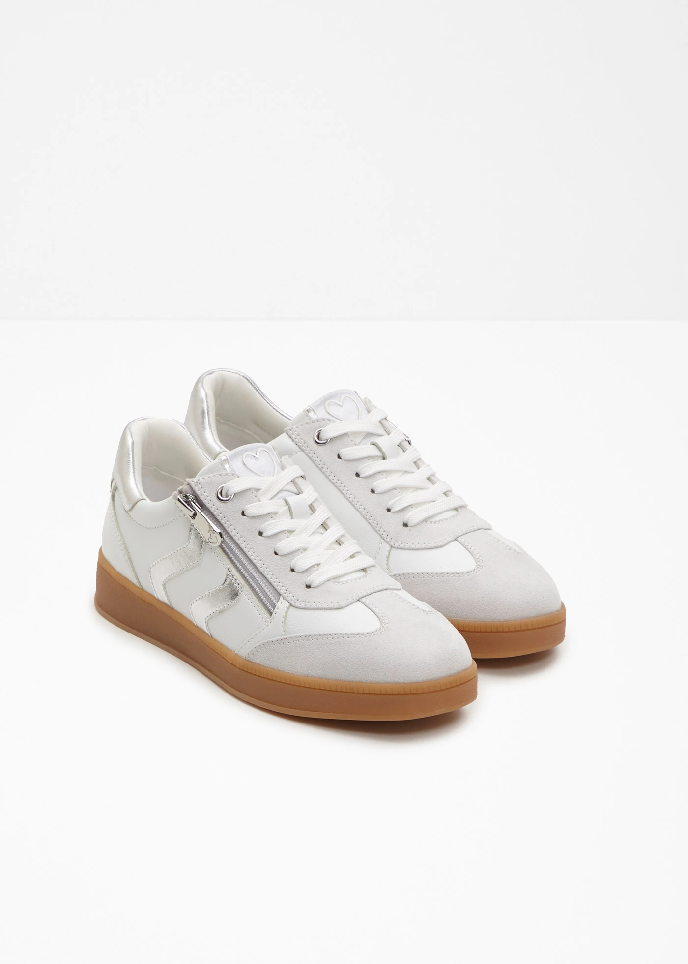 Sneakers Marco Tozzi, look rétro • blanc-argenté • Boutique bonprix