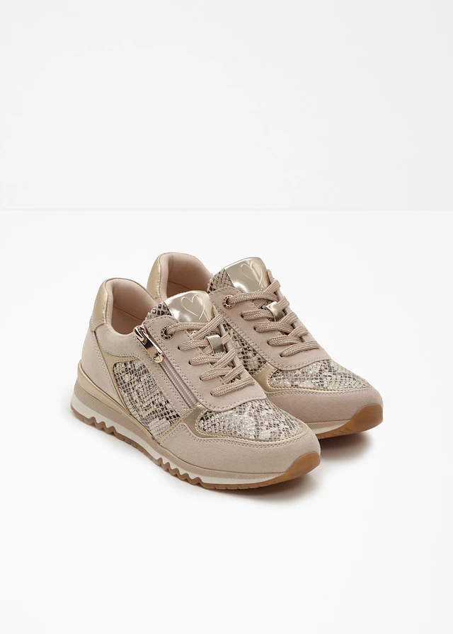Sneakers van Marco Tozzi, Kleur: beige