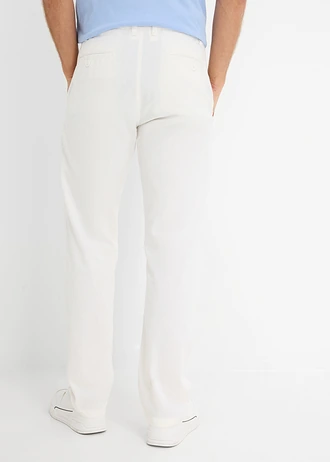 Regular Fit chino nadrág lenvászon-keverékből, Straight, szín: fehér