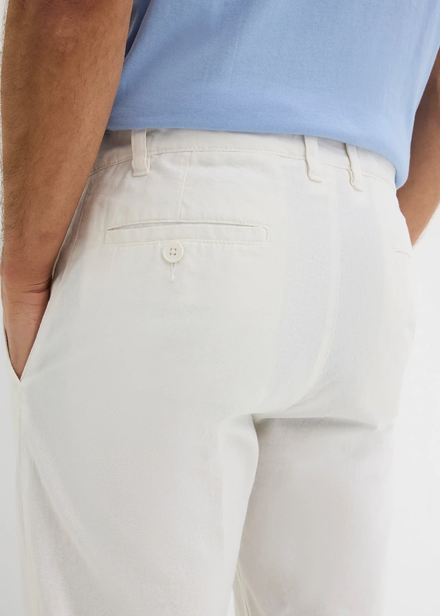 Pantalon chino regular en lin mélangé, droit • blanc • product-page.page-title-suffix