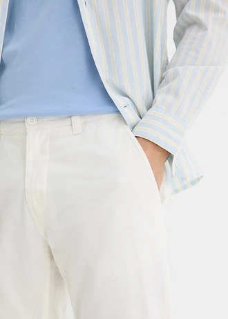 Pantalon chino regular en lin mélangé, droit • blanc • Boutique bonprix