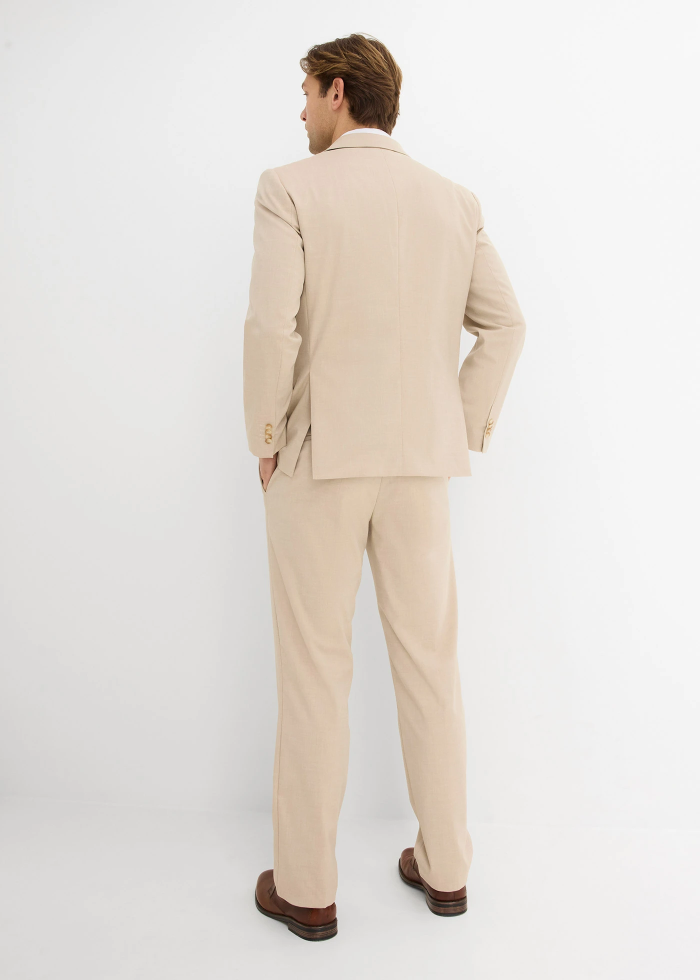 Costum de nuntă cu vestă și cravată, Regular Fit (set/4 piese) • maro deschis melanj • magazin bonprix