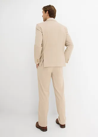 Pak (4-dlg. set) met gilet en stropdas, regular fit, Kleur: lichtbruin gemêleerd