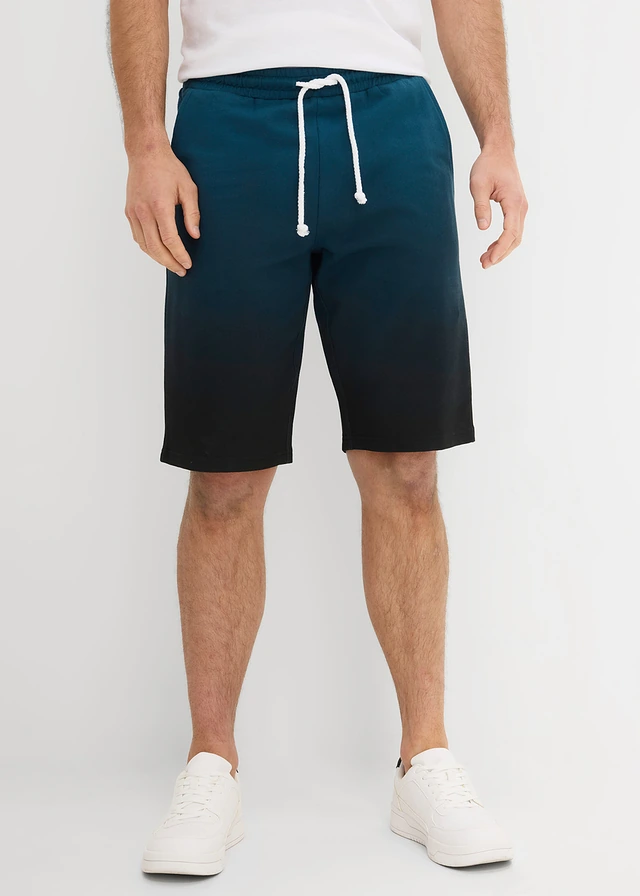 Bermuda sweat 100% coton • pétrole/noir imprimé • product-page.page-title-suffix