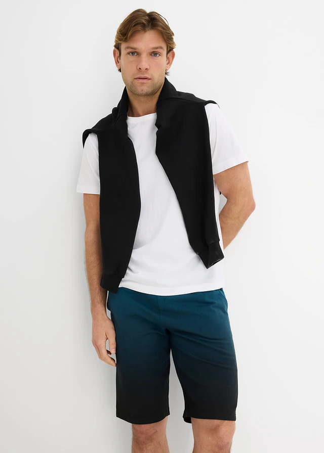 Bermuda sweat 100% coton • pétrole/noir imprimé • product-page.page-title-suffix