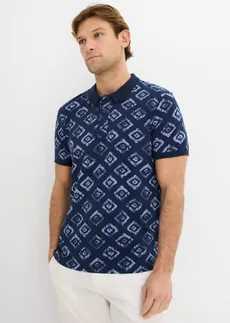 Bluză polo din jerse, Slim Fit • bleumarin cu imprimeu • magazin bonprix