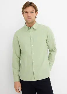 Chemise manches longues en lin mélangé rafraîchissant, coupe moderne • vert pâle • Boutique bonprix