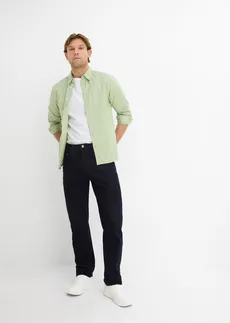 Overhemd met lange mouwen van een luchtige linnenmix, modern fit • bleekgroen • bonprix online shop