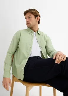 Hosszú ujjú ing hűsítő lenvászon-keverékből, Modern Fit • halványzöld • bonprix áruház
