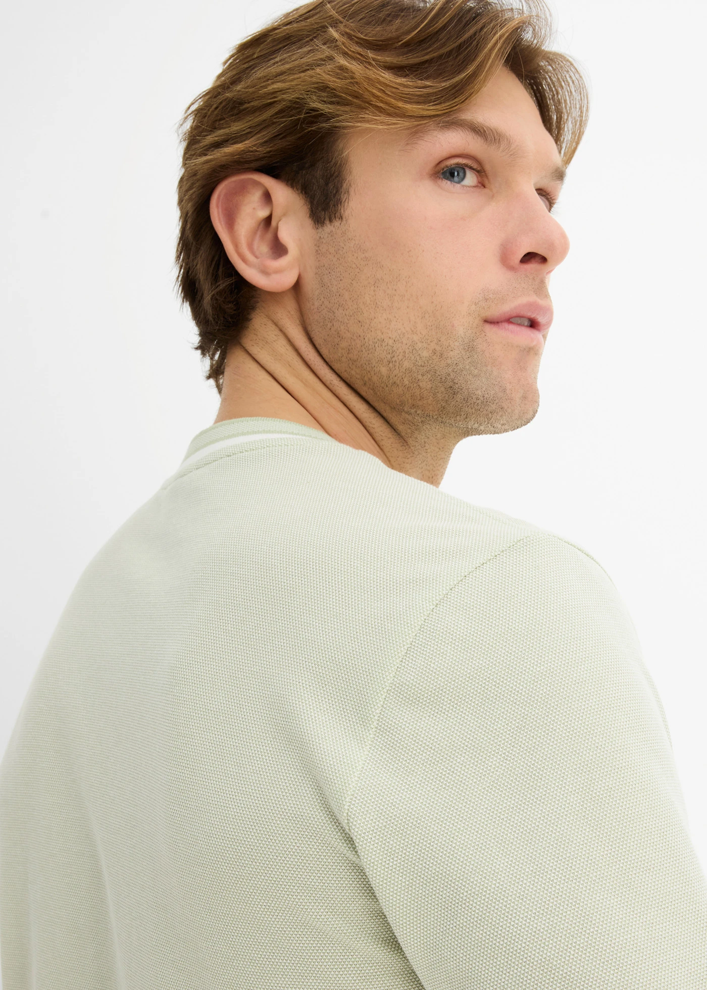 Piqué T-shirt van puur biologisch katoen • lichtgroen gemêleerd • bonprix online shop