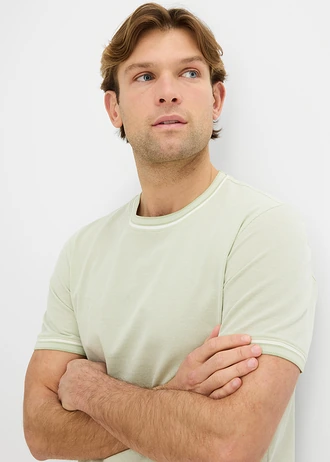 Piqué T-shirt van puur biologisch katoen, Kleur: lichtgroen gemêleerd