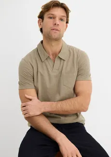 Poloshirt van puur biologisch katoen (set van 3) • donkerblauw+rookolijfgroen+wit • bonprix online shop