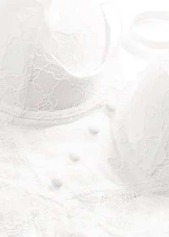 Bustier van sierlijk kant, Kleur: wit