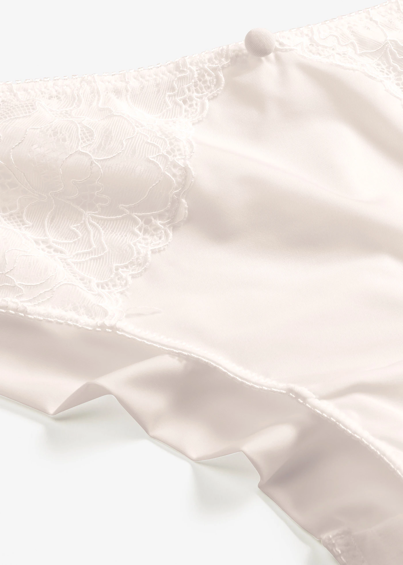 Chilot hipster cu dantelă elegantă (2 buc.) • alb/alb • magazin bonprix