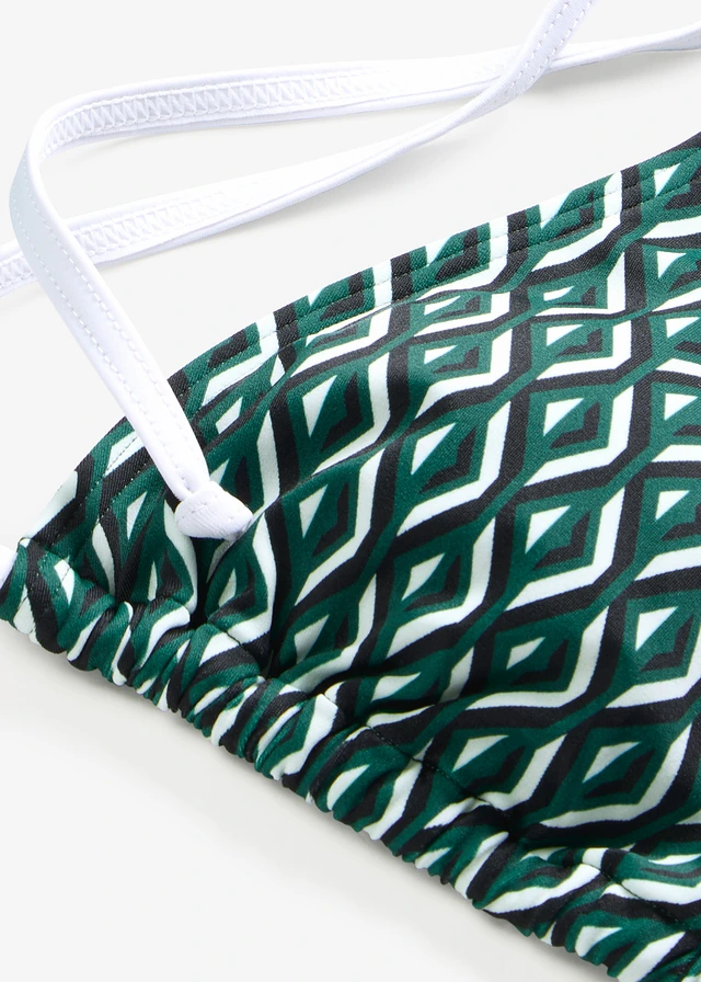 Triangel bikinitop (set van 2) • bosgroen effen - grafische print • product-page.page-title-suffix